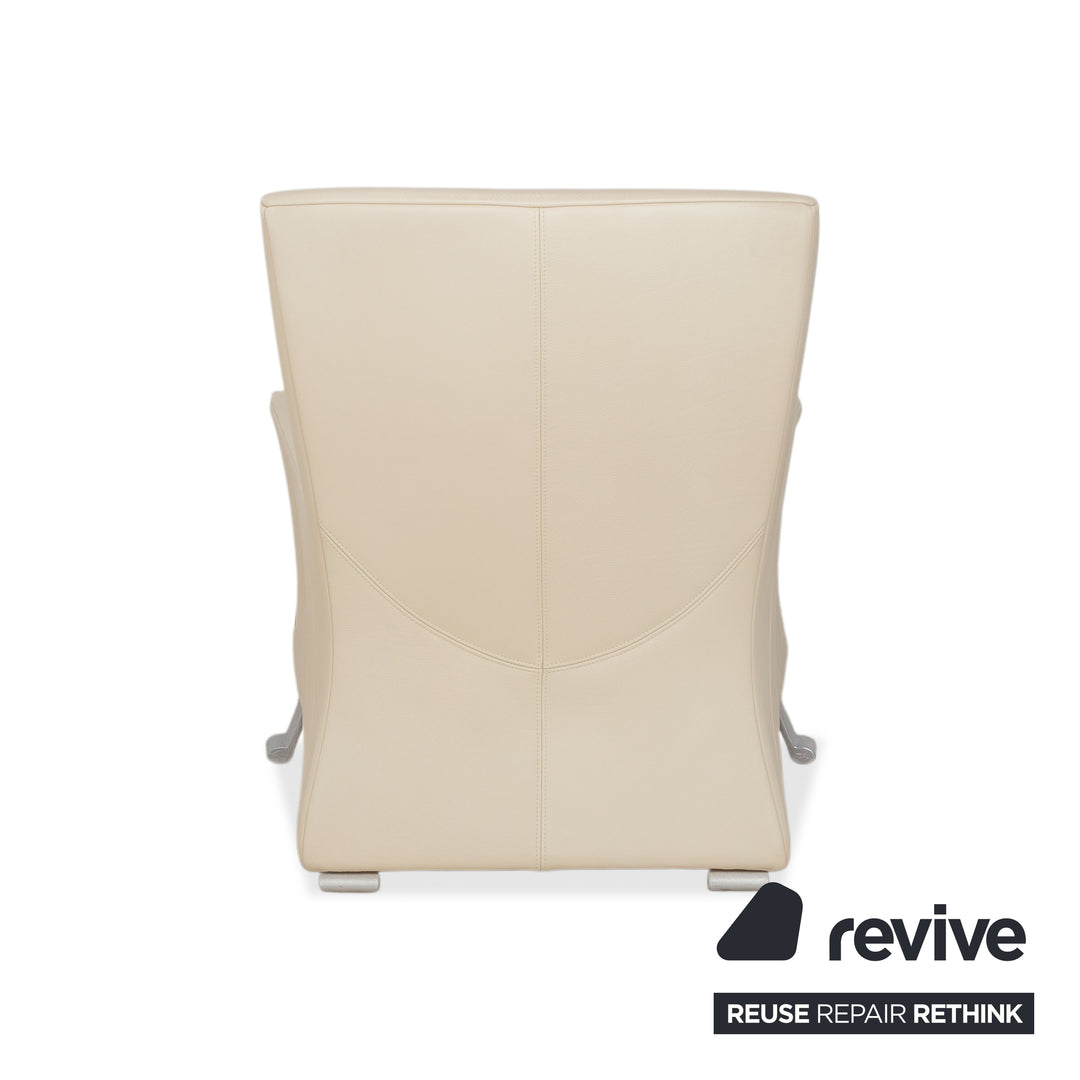 Rolf Benz 322 Leder 2x Sessel Weiß Creme