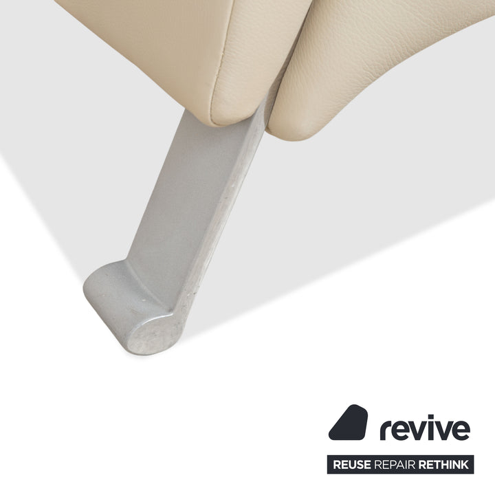 Rolf Benz 322 Leder 2x Sessel Weiß Creme