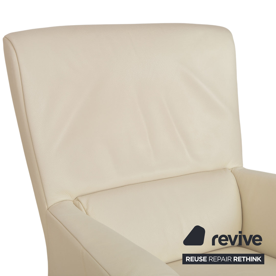 Rolf Benz 322 Leder 2x Sessel Weiß Creme