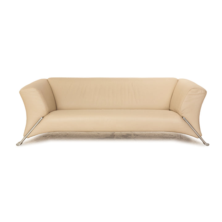 Rolf Benz 322 Leder Dreisitzer Creme Sofa Couch