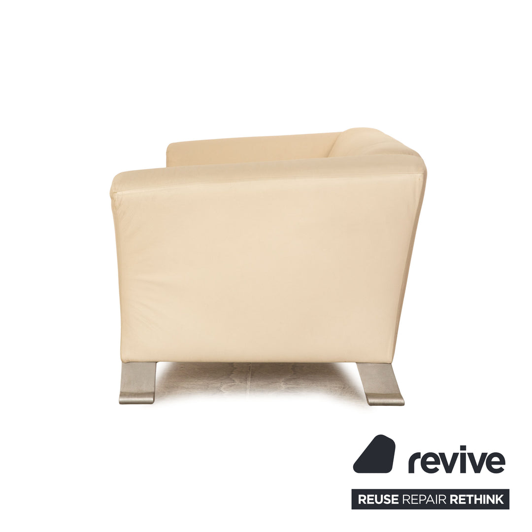 Rolf Benz 322 Leder Dreisitzer Creme Sofa Couch