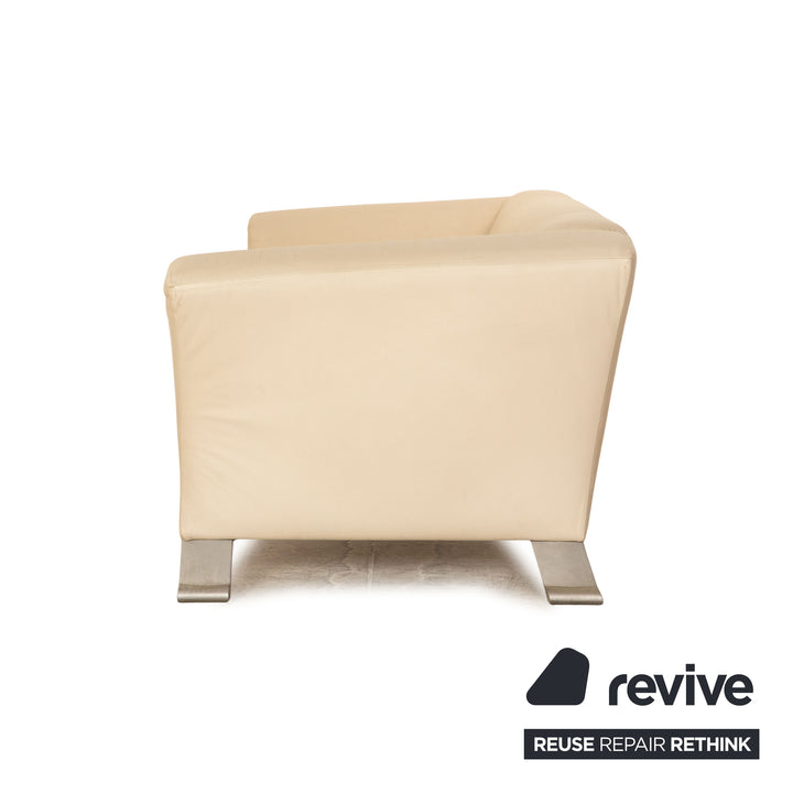 Rolf Benz 322 Leder Dreisitzer Creme Sofa Couch