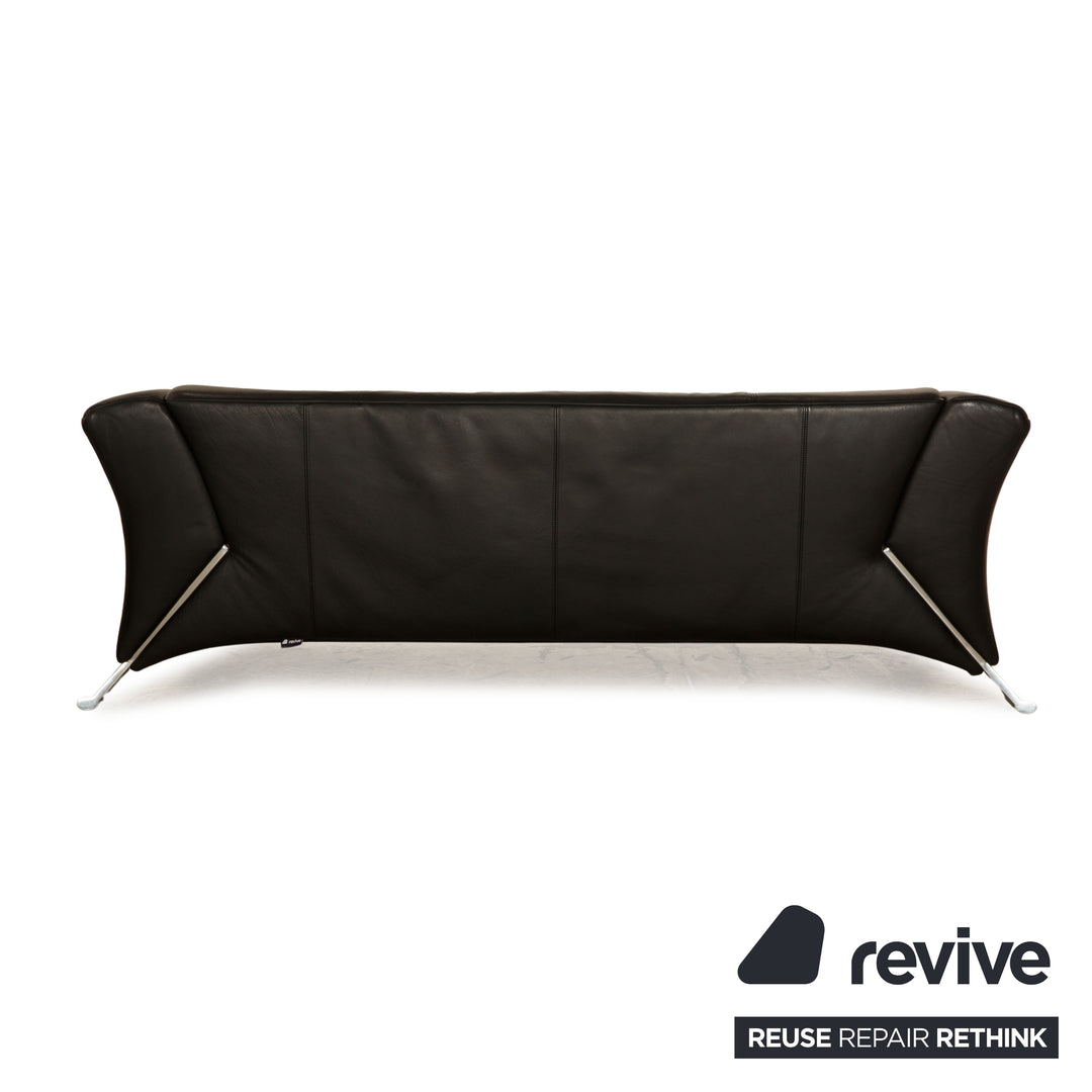 Rolf Benz 322 Leder Dreisitzer Schwarz Sofa Couch