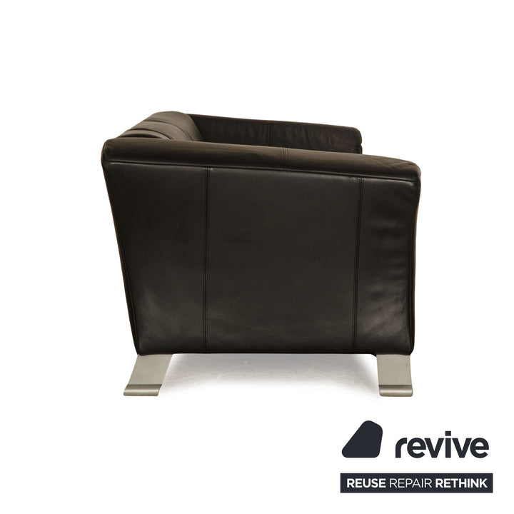 Rolf Benz 322 Leder Dreisitzer Schwarz Sofa Couch