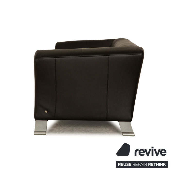 Rolf Benz 322 Leder Dreisitzer Schwarz Sofa Couch