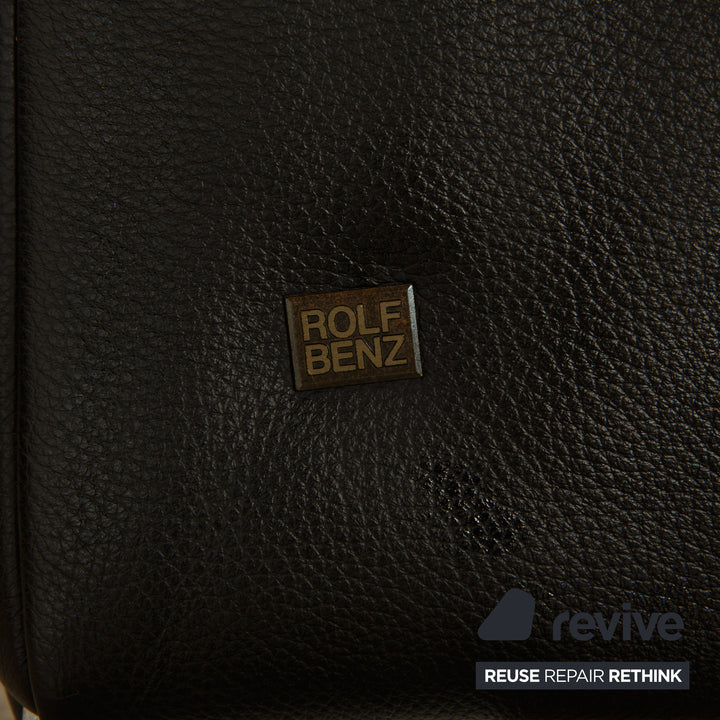 Rolf Benz 322 Leder Dreisitzer Schwarz Sofa Couch