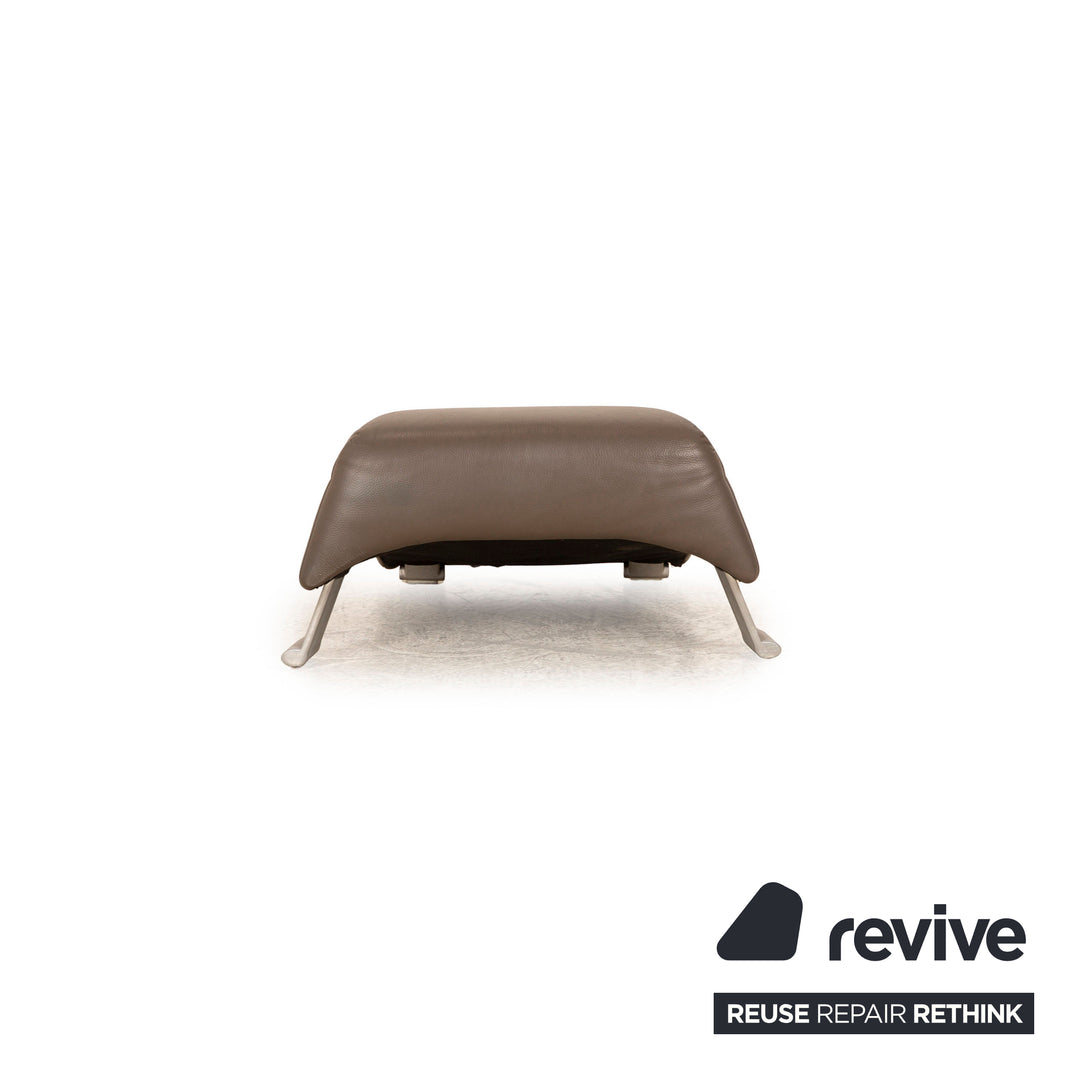 Rolf Benz 322 Tabouret en cuir marron gris