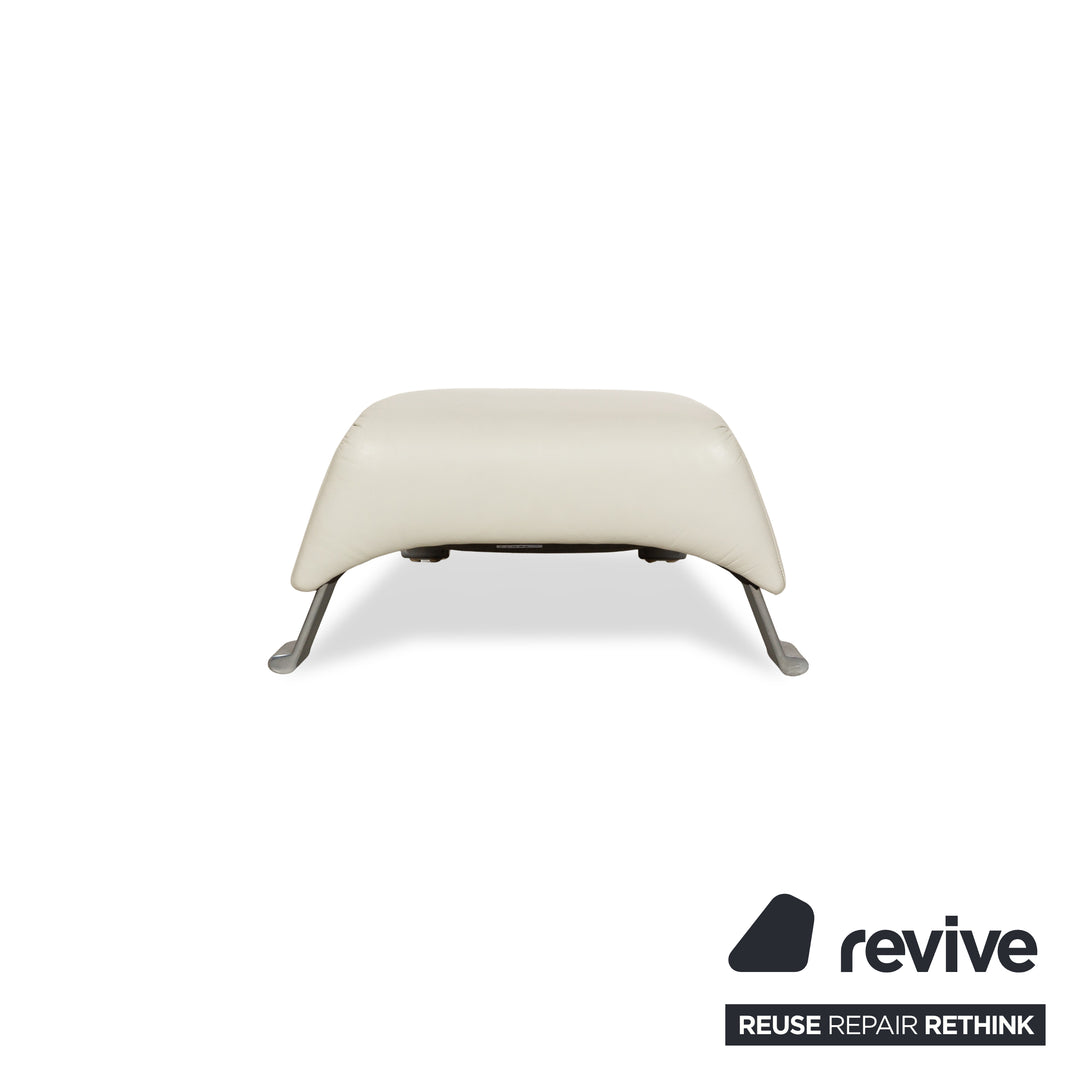 Tabouret en cuir Rolf Benz 322 crème