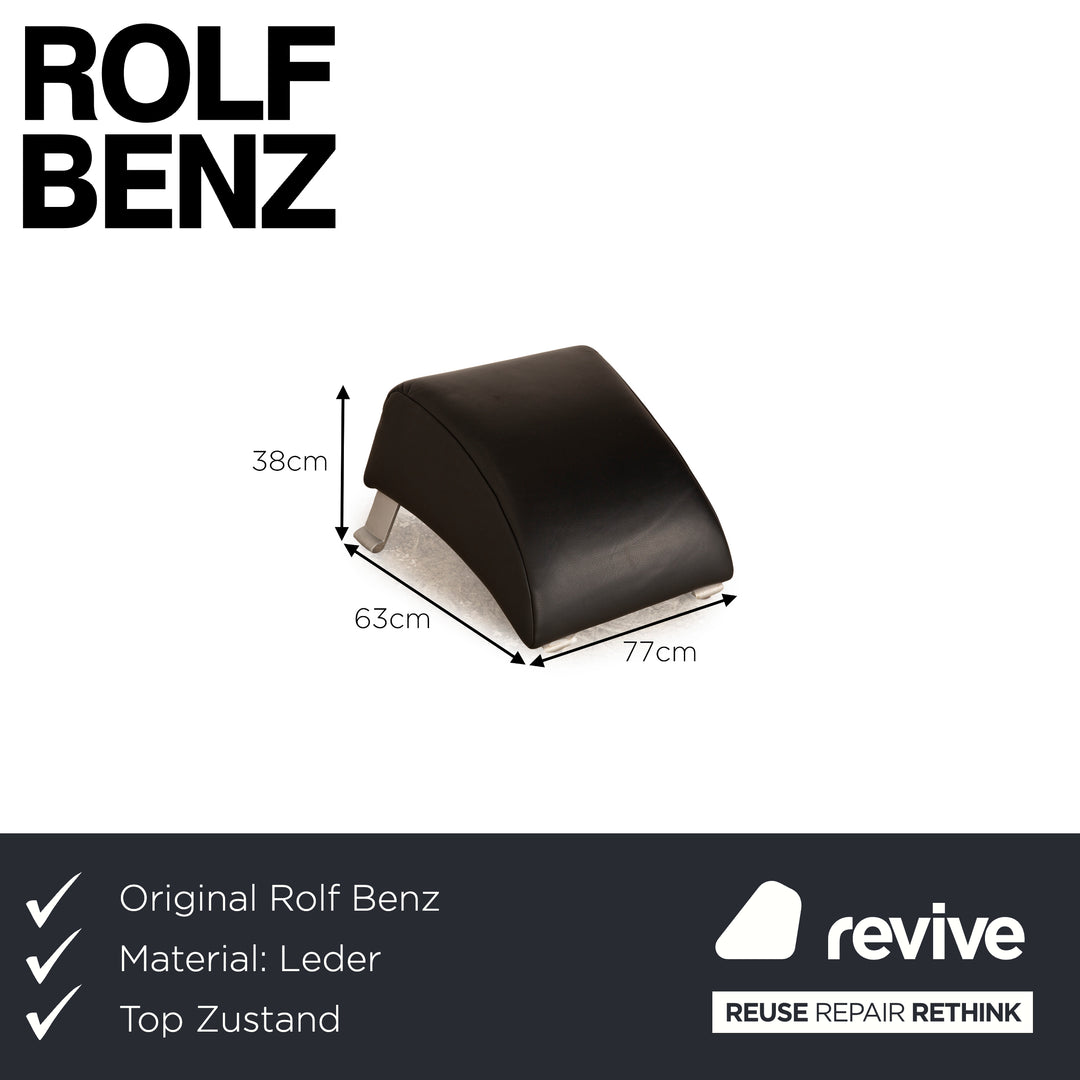 Rolf Benz 322 Leder Hocker Schwarz