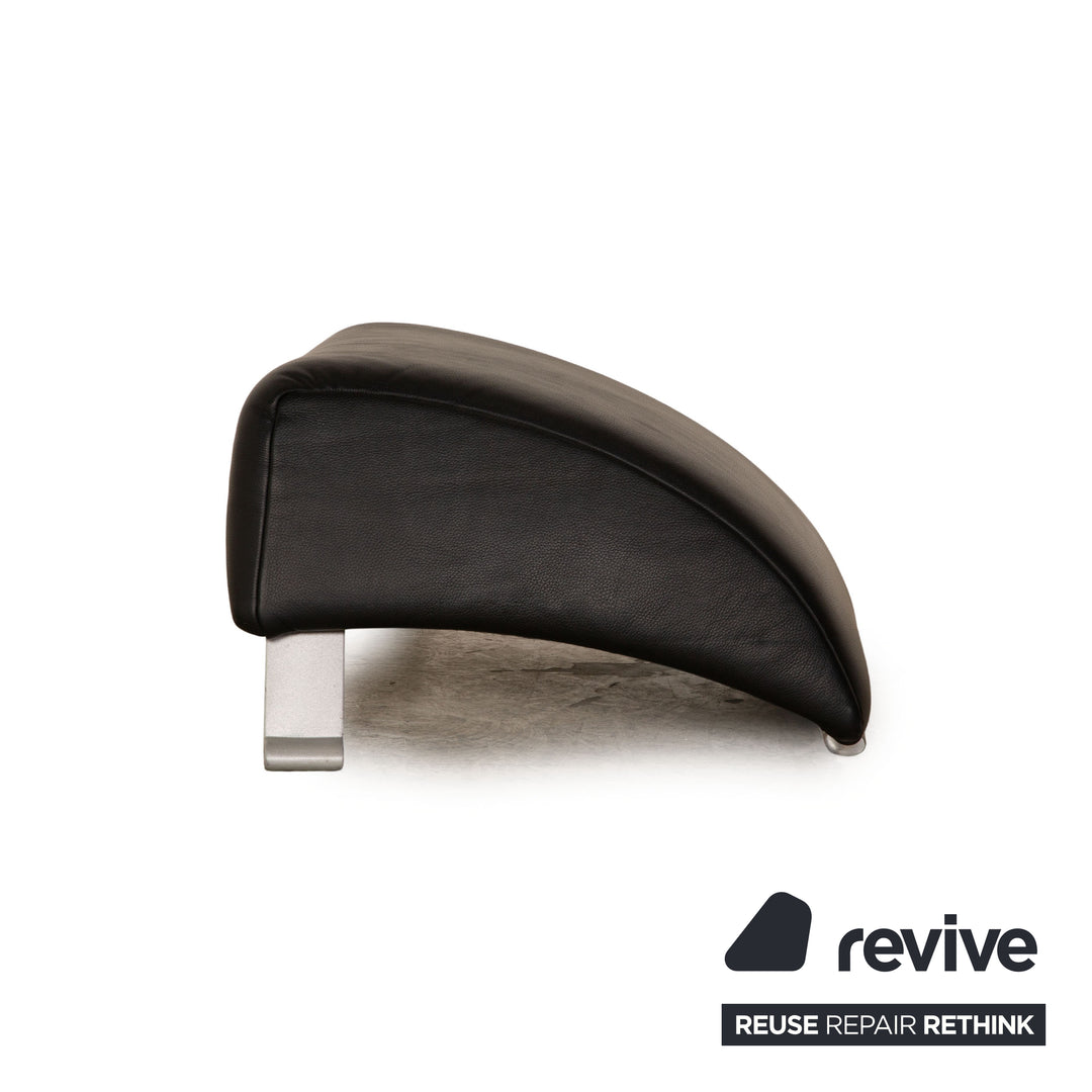 Rolf Benz 322 Leder Hocker Schwarz