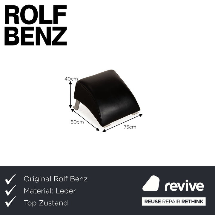 Rolf Benz 322 Leder Hocker Schwarz