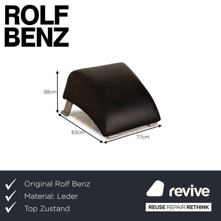 Rolf Benz 322 Leder Hocker Schwarz