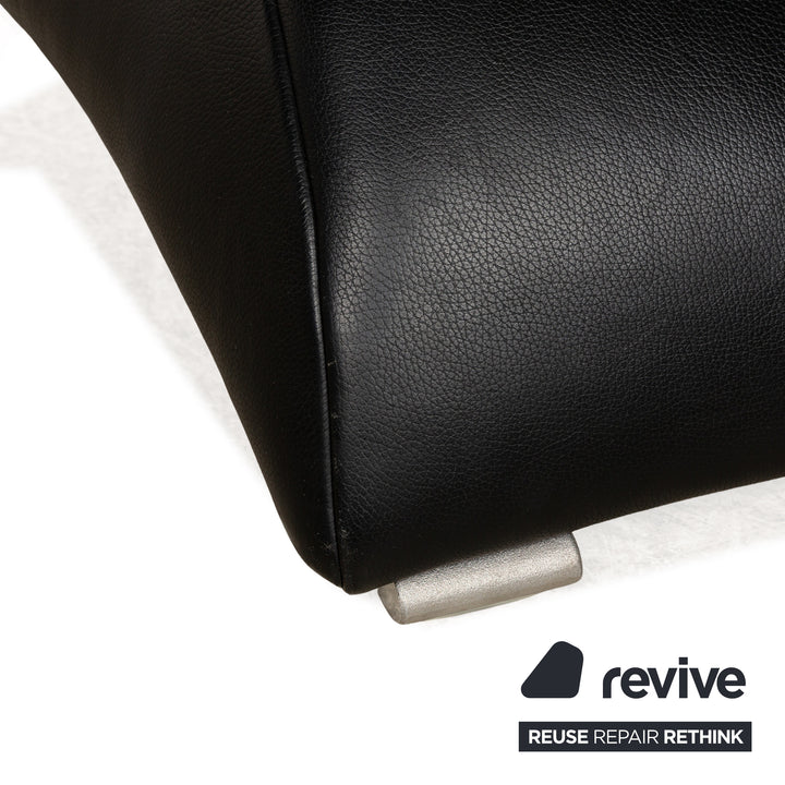 Rolf Benz 322 Leder Hocker Schwarz