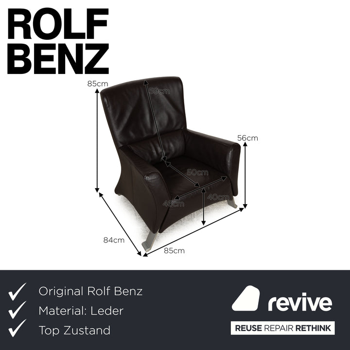 Rolf Benz 322 Fauteuil en cuir marron