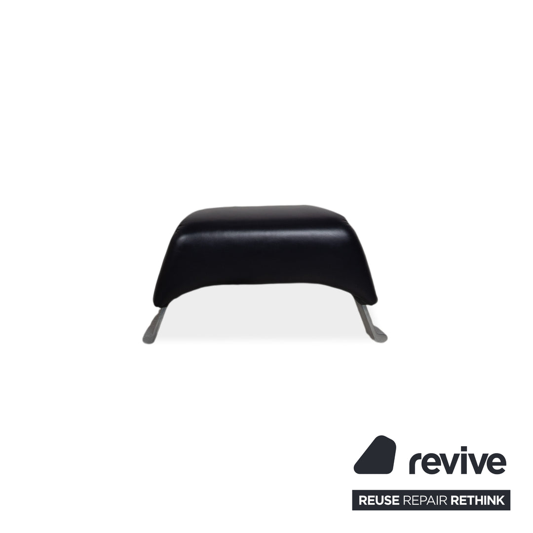 Rolf Benz 322 Leder Sessel Garnitur Blau mit Hocker