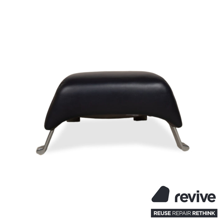 Rolf Benz 322 Leder Sessel Garnitur Dunkelblau mit Hocker