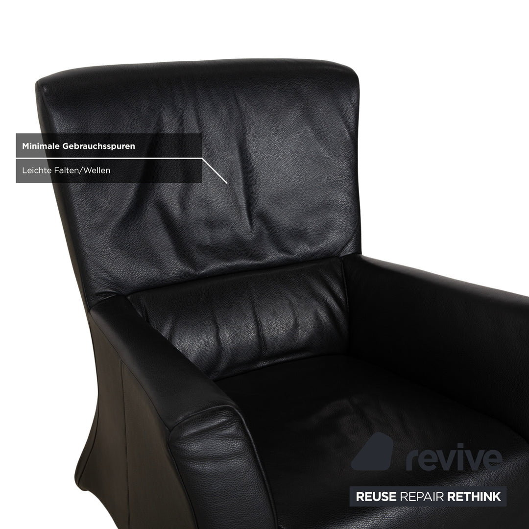 Rolf Benz 322 Leather Armchair Black