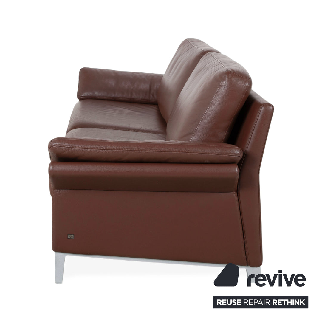 Rolf Benz 3300 Three-seater Leather Sofa Brown Couch