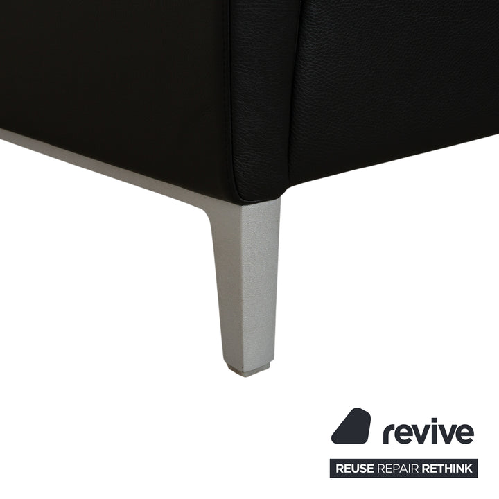 Fauteuil en cuir noir Rolf Benz 3300