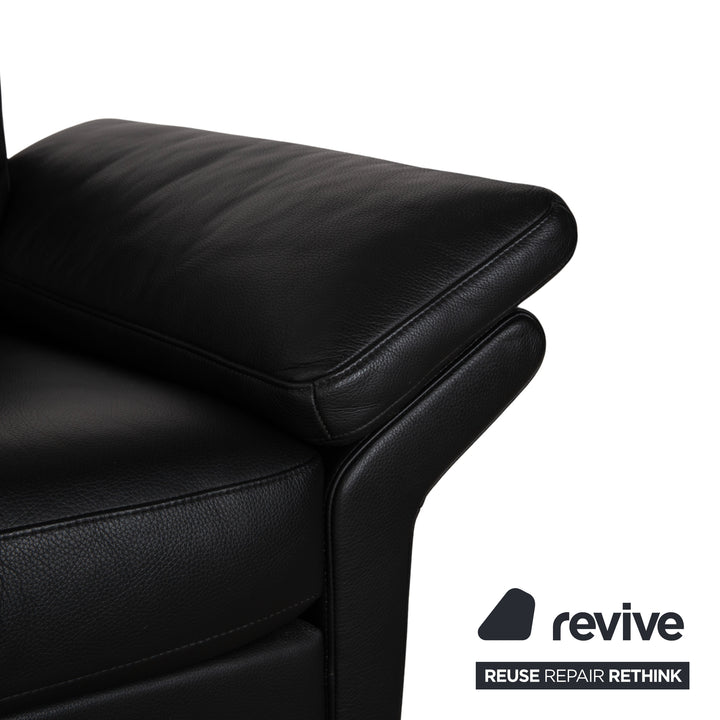 Rolf Benz 3300 Leather Two-Seater Three-Seater Black Sofa Couch