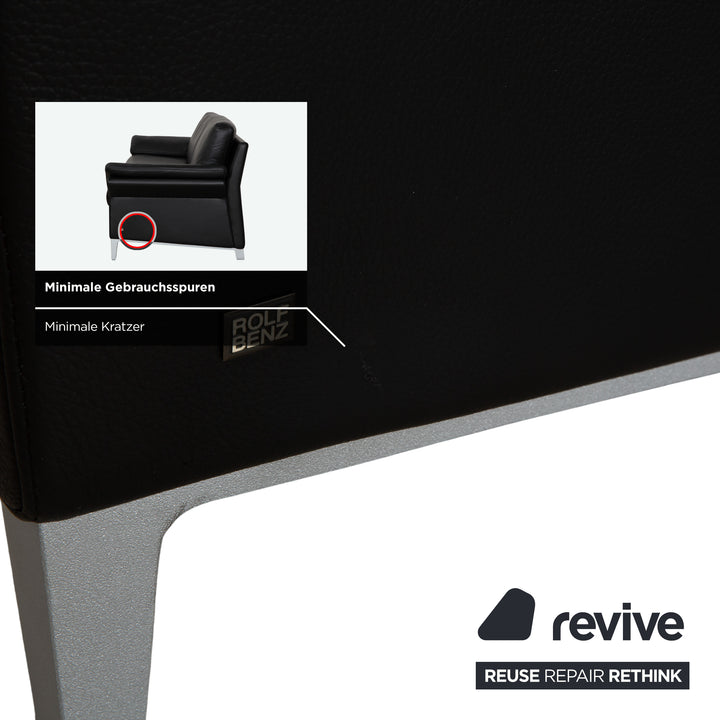 Rolf Benz 3300 Leather Two-Seater Three-Seater Black Sofa Couch