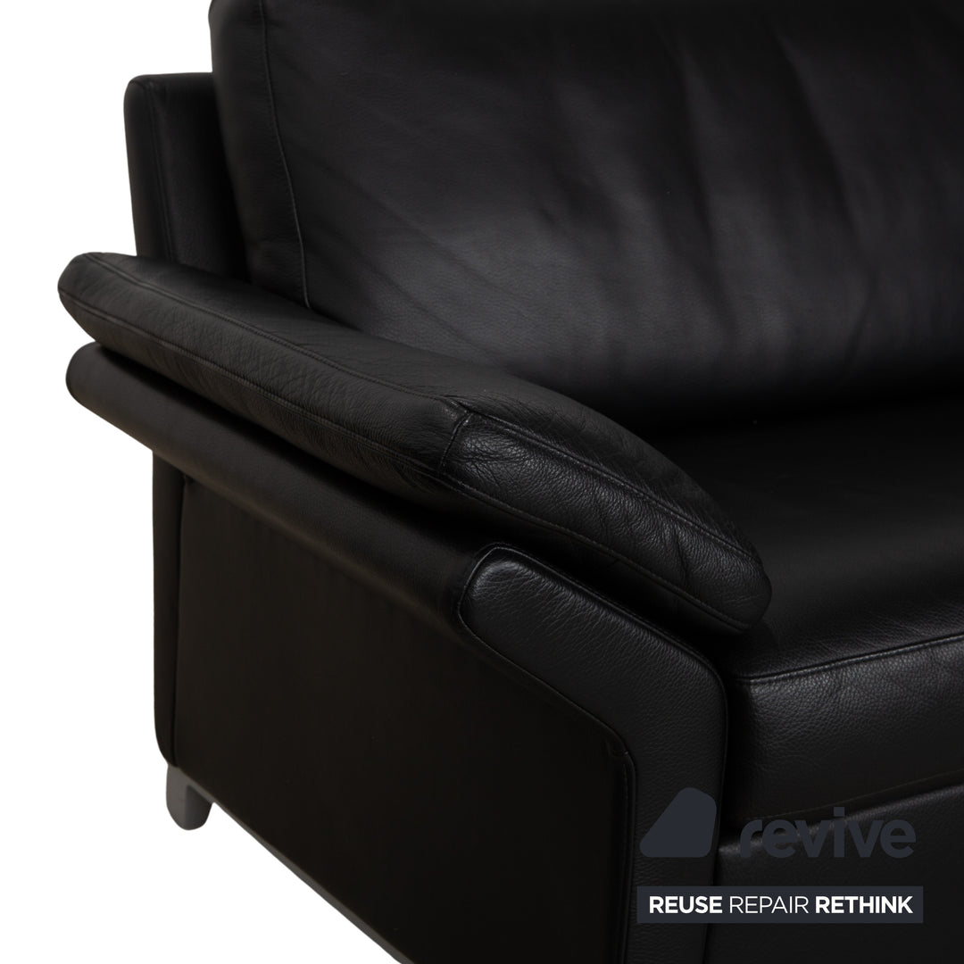 Rolf Benz 3300 Leather Two-Seater Three-Seater Black Sofa Couch