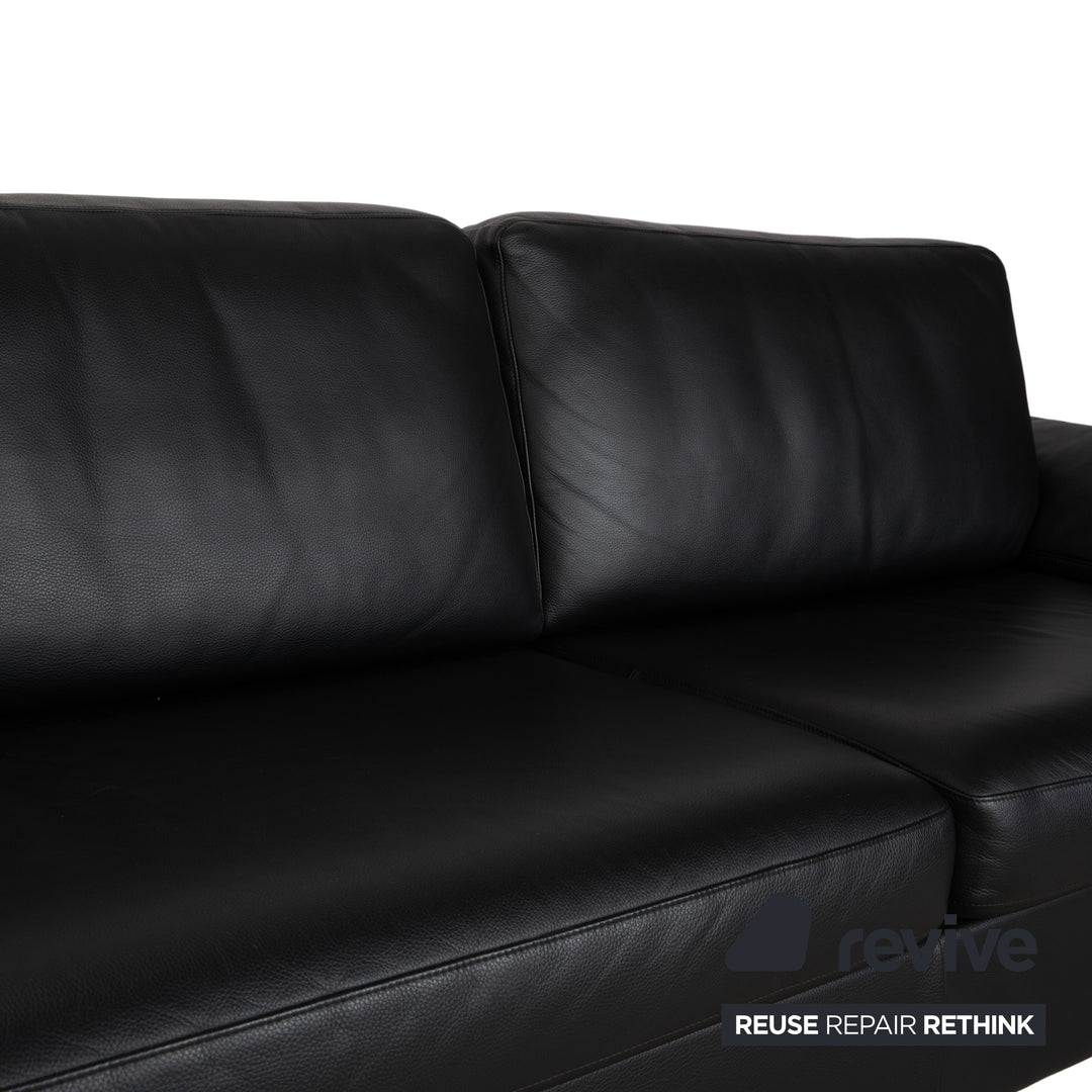 Rolf Benz 3300 Leather Two-Seater Three-Seater Black Sofa Couch