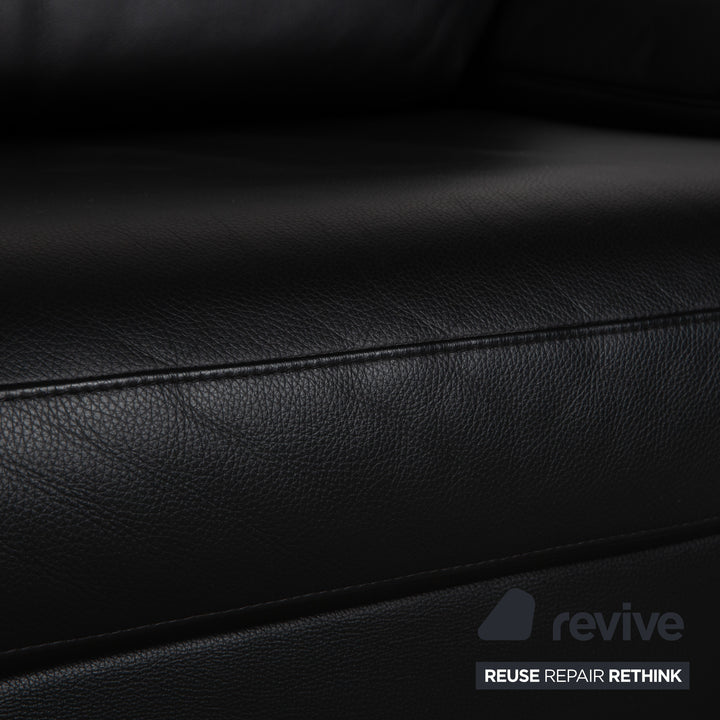 Rolf Benz 3300 Leather Two-Seater Three-Seater Black Sofa Couch