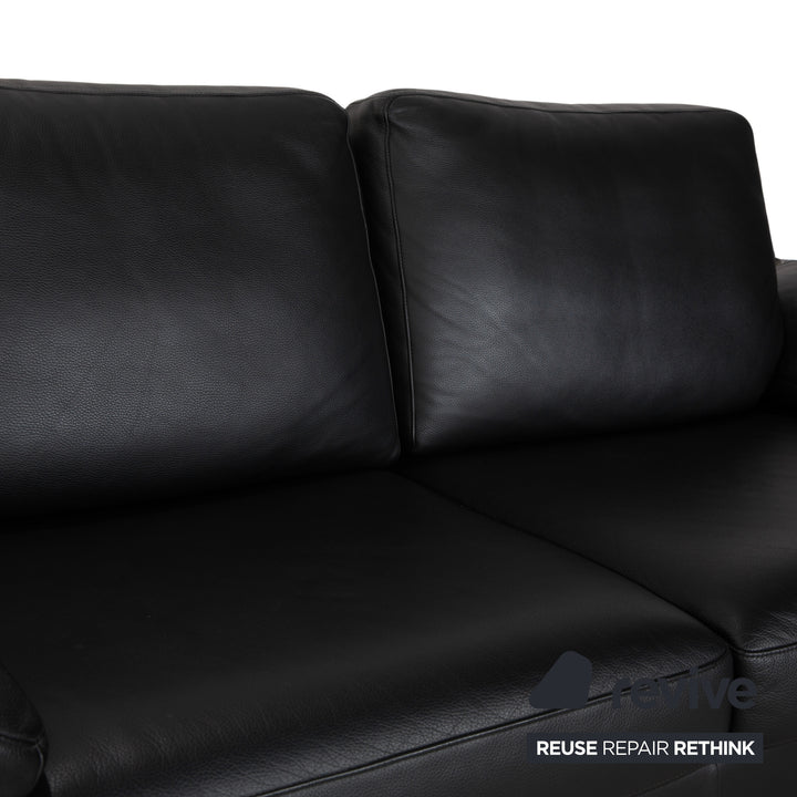 Rolf Benz 3300 Leder Zweisitzer Schwarz Sofa Couch