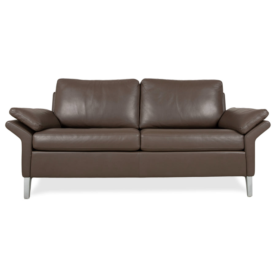 Rolf Benz 3300 Zweisitzer Leder Sofa Braun Grau Couch