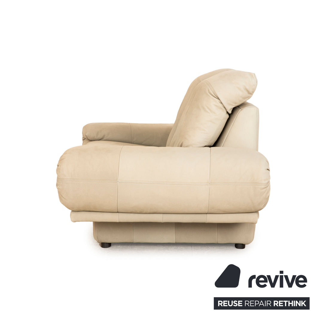 Rolf Benz 345 Leder Zweisitzer Beige Grau Sofa Couch