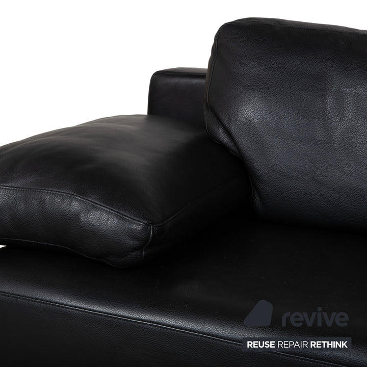 Rolf Benz 355 Leder Zweisitzer Schwarz manuelle Funktion Sofa Couch