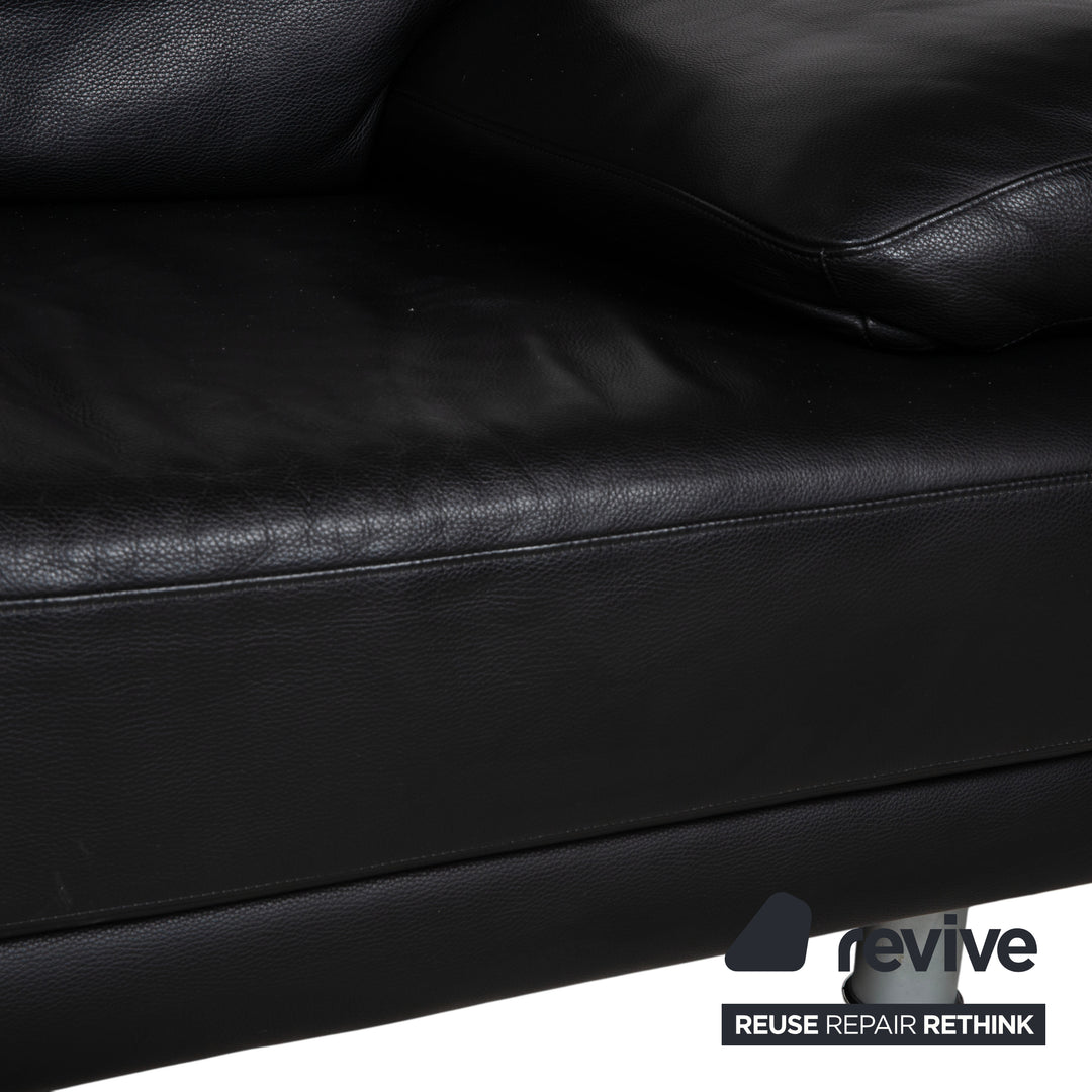 Rolf Benz 355 Leder Zweisitzer Schwarz manuelle Funktion Sofa Couch