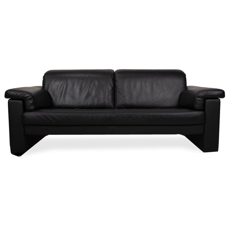 Rolf Benz 4000 Zweisitzer Leder Sofa Schwarz Couch