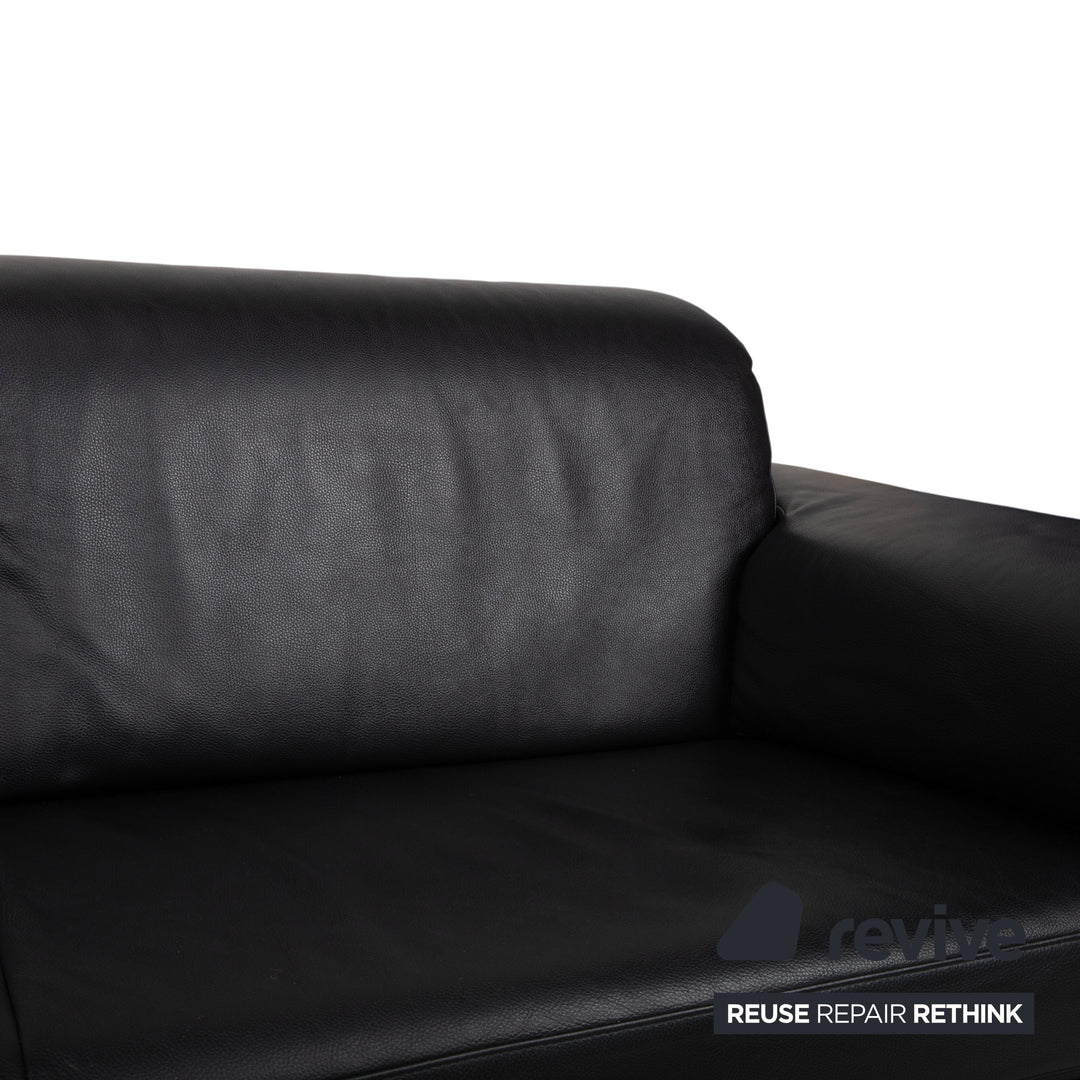 Rolf Benz 4000 Zweisitzer Leder Sofa Schwarz Couch
