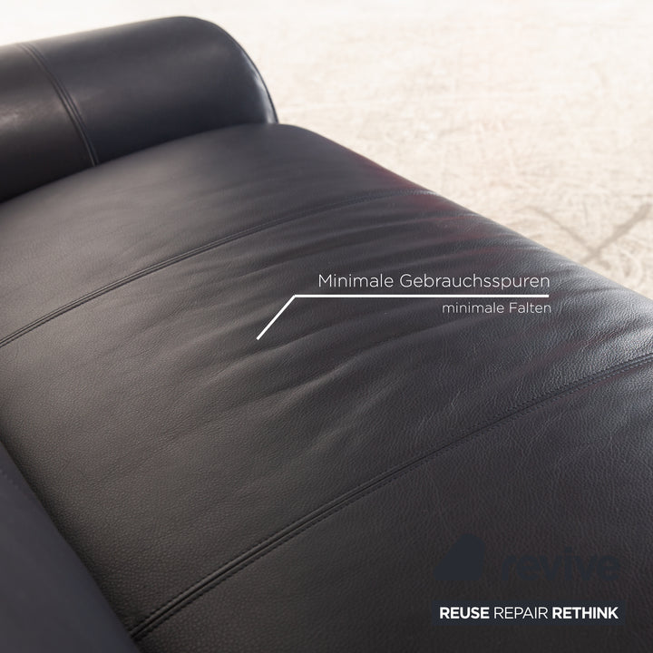 Rolf Benz 545 Leder Zweisitzer Blau Dunkelblau Sofa Couch