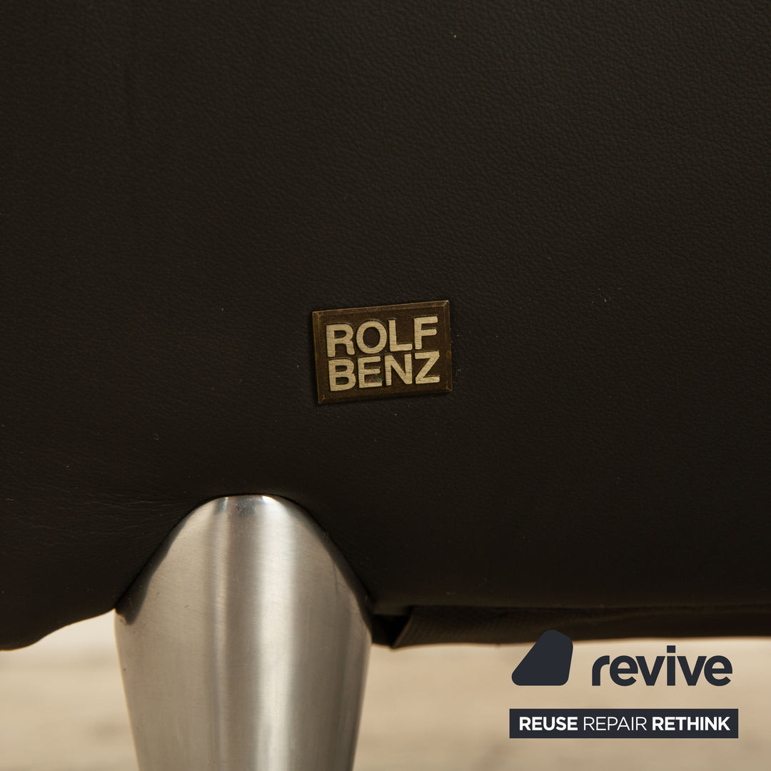 Fauteuil en cuir Rolf Benz 5600 anthracite gris foncé