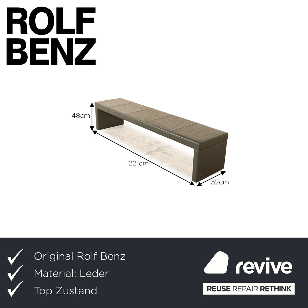 Banquette en cuir Rolf Benz 620 gris