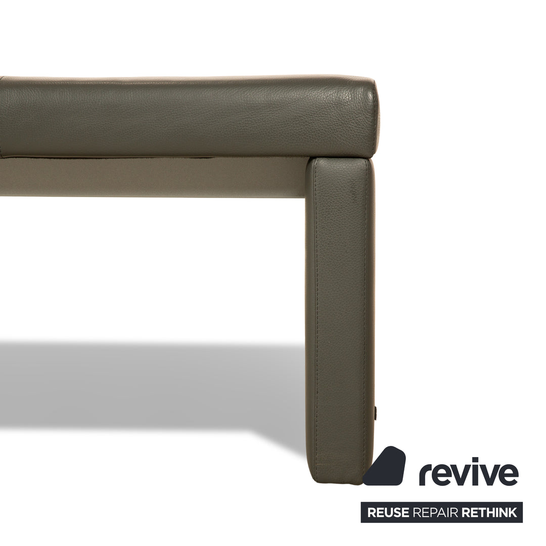 Banquette en cuir Rolf Benz 620 gris