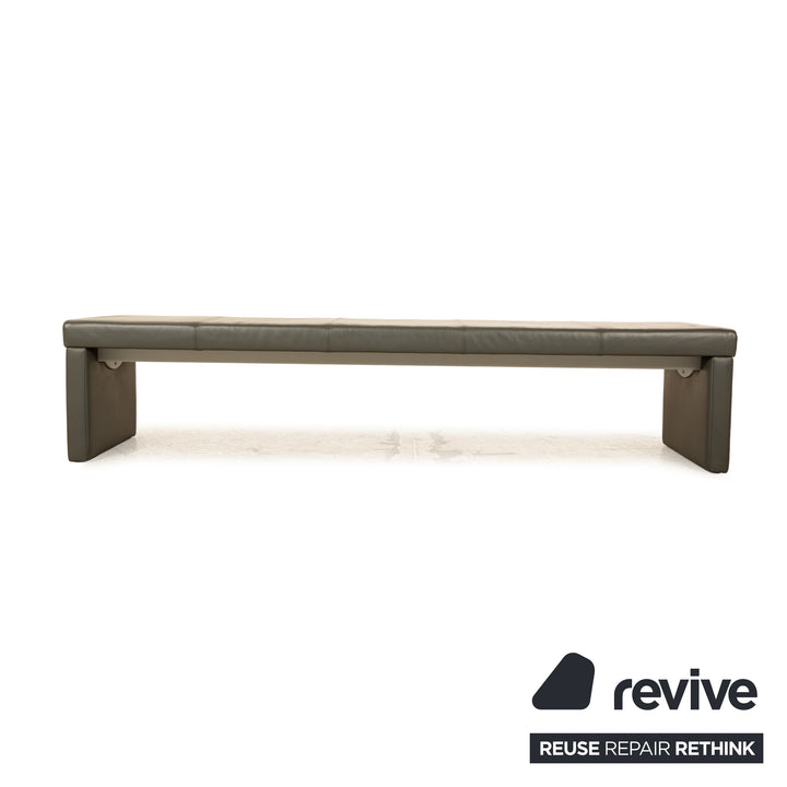 Banquette en cuir Rolf Benz 620 gris