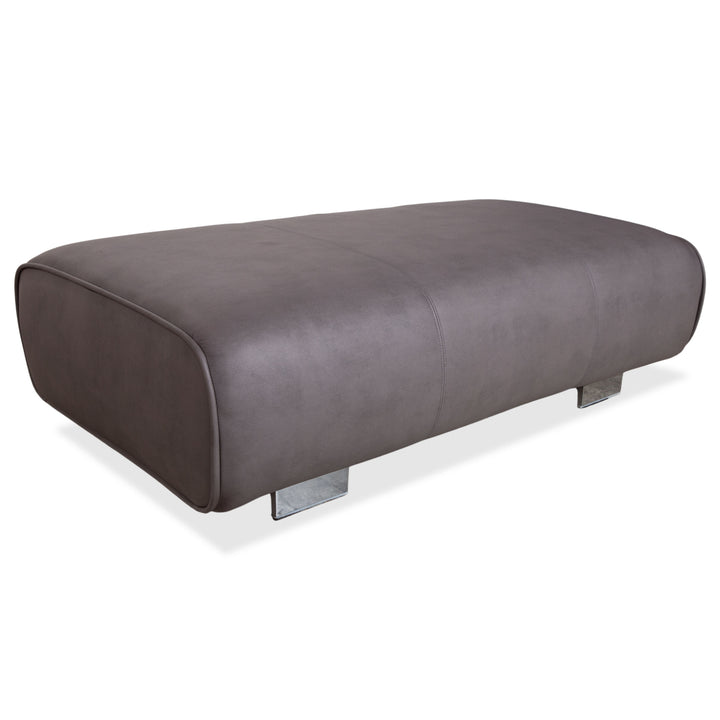 Rolf Benz 6300 Leder Hocker Braun Taupe veganer Neubezug (GAVIN 115)