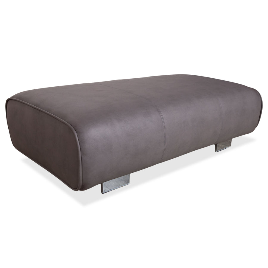 Rolf Benz 6300 Leder Hocker Braun Taupe veganer Neubezug (GAVIN 115)