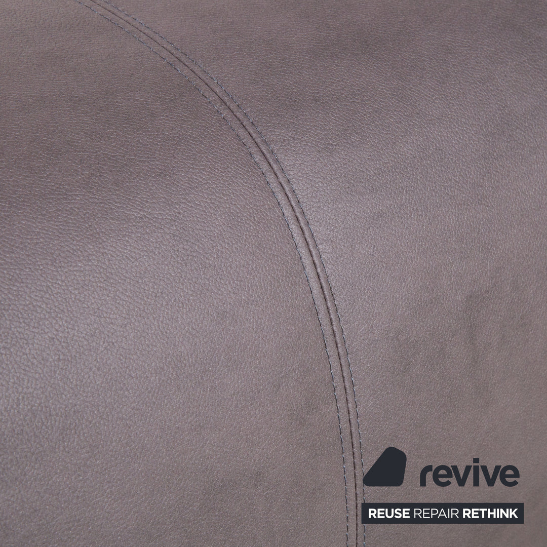 Rolf Benz 6300 Leder Hocker Braun Taupe veganer Neubezug (GAVIN 115)