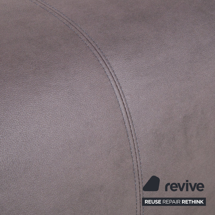 Rolf Benz 6300 Leder Hocker Braun Taupe veganer Neubezug (GAVIN 115)