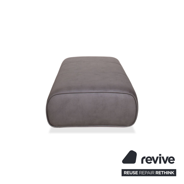 Rolf Benz 6300 Leder Hocker Braun Taupe veganer Neubezug (GAVIN 115)