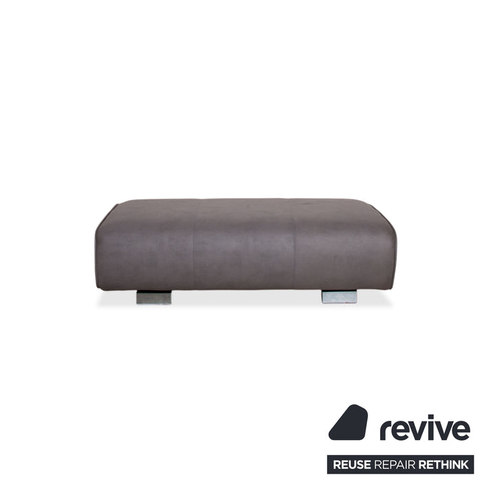 Rolf Benz 6300 Leder Hocker Braun Taupe veganer Neubezug (GAVIN 115)