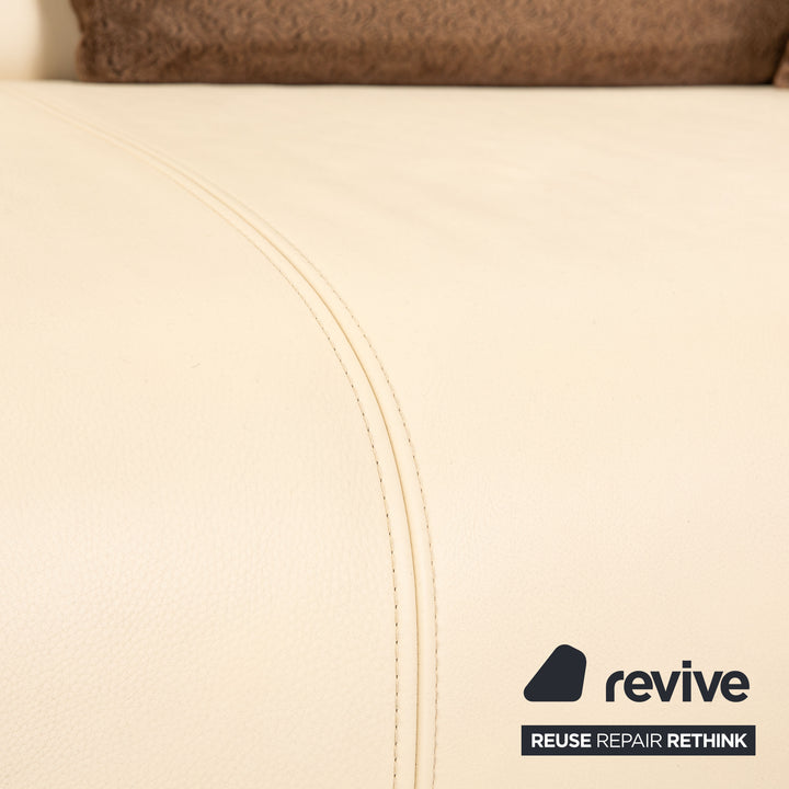 Rolf Benz 6300 Leder Dreisitzer Creme Sofa Couch