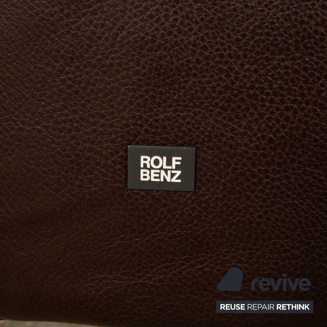 Rolf Benz 6300 Leder Sofa Garnitur Braun Viersitzer Hocker