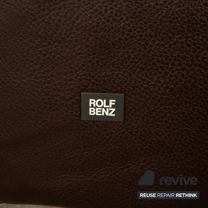Rolf Benz 6300 Leder Sofa Garnitur Braun Viersitzer Hocker