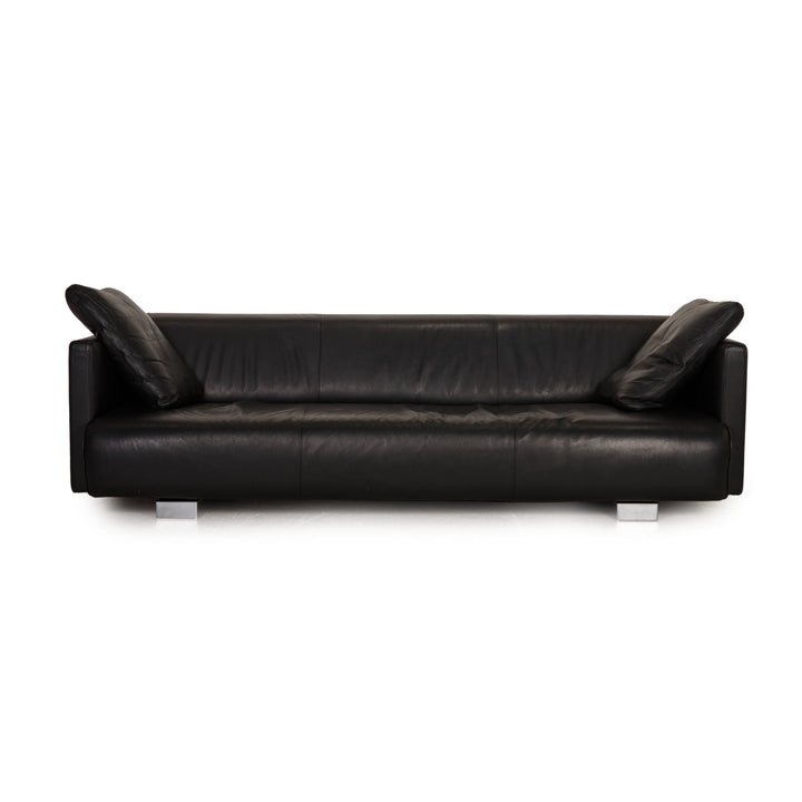 Rolf Benz 6300 Leder Sofa Schwarz Viersitzer Couch